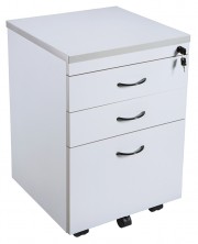 SPMP3 Mobile Pedestal On Castors. 2 Drws : 1 File Drw. Locks. 447 W X 465 D X 690 H. Grey